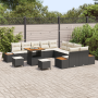 Juego de Sofás de Jardín de 13 Piezas con Cojines Ratán Poliéster Negro Acacia von , Outdoor-Sofas - Ref: Foro24-3364920, Pre...