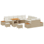 Conjunto de Sofá de Jardín de 13 Piezas con Cojines Beige Poliratán Acacia by , Outdoor sofas - Ref: Foro24-3364921, Price: 1...