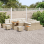 Conjunto de Sofá de Jardín de 13 Piezas con Cojines Beige Poliratán Acacia by , Outdoor sofas - Ref: Foro24-3364921, Price: 1...