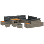 Juego de Sofá de Jardín de 13 Piezas con Cojines Gris Poliratán Acacia von , Outdoor-Sofas - Ref: Foro24-3364923, Preis: 969,...