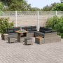 Juego de Sofá de Jardín de 13 Piezas con Cojines Gris Poliratán Acacia von , Outdoor-Sofas - Ref: Foro24-3364923, Preis: 969,...