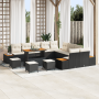 Juego de Sofá Jardín 14 Piezas con Cojines Ratán Poliéster Negro by , Outdoor sofas - Ref: Foro24-3364930, Price: 981,81 €, D...