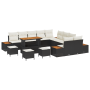Juego de Sofá Jardín 14 Piezas con Cojines Ratán Poliéster Negro by , Outdoor sofas - Ref: Foro24-3364930, Price: 981,81 €, D...