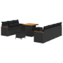 Juego de Sofás de Jardín de 10 Piezas con Cojines Negro Poliratán Acacia von , Outdoor-Sofas - Ref: Foro24-3364954, Preis: 68...