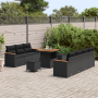 Juego de Sofás de Jardín de 10 Piezas con Cojines Negro Poliratán Acacia von , Outdoor-Sofas - Ref: Foro24-3364954, Preis: 68...