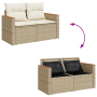 Juego de Sofá de Jardín de 10 Piezas con Cojines Beige Ratán Poliéster Acacia von , Outdoor-Sofas - Ref: Foro24-3364956, Prei...