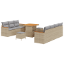 Juego de Sofá de Jardín de 10 Piezas con Cojines Beige Ratán Acacia von , Outdoor-Sofas - Ref: Foro24-3364957, Preis: 653,56 ...