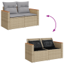 Juego de Sofá de Jardín de 10 Piezas con Cojines Beige Poliratán Acacia von , Outdoor-Sofas - Ref: Foro24-3364962, Preis: 642...