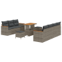 Juego de Sofás de Jardín de 10 Piezas con Cojines Gris Poliratán Acacia von , Outdoor-Sofas - Ref: Foro24-3364963, Preis: 609...