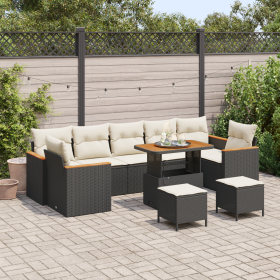 Juego de Sofás de Jardín de 10 Piezas con Cojines de Poliratán Negro by , Outdoor sofas - Ref: Foro24-3364980, Price: 603,94 ...