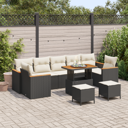 Juego de Sofás de Jardín de 10 Piezas con Cojines de Poliratán Negro by , Outdoor sofas - Ref: Foro24-3364980, Price: 603,94 ...