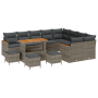Juego de Sofá de Jardín de 13 Piezas con Cojines Gris Ratán Poliéster Acacia by , Outdoor sofas - Ref: Foro24-3365043, Price:...