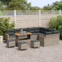 Juego de Sofá de Jardín de 13 Piezas con Cojines Gris Ratán Poliéster Acacia by , Outdoor sofas - Ref: Foro24-3365043, Price:...