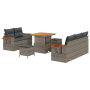 Juego de Sofás de Jardín de 8 Piezas con Cojines Gris Poliratán Acacia von , Outdoor-Sofas - Ref: Foro24-3365068, Preis: 585,...