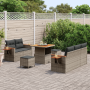 Juego de Sofás de Jardín de 8 Piezas con Cojines Gris Poliratán Acacia von , Outdoor-Sofas - Ref: Foro24-3365068, Preis: 585,...