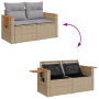 Juego de Sofás de Jardín de 8 Piezas con Cojines Beige Poliratán Acacia von , Outdoor-Sofas - Ref: Foro24-3365072, Preis: 587...