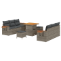 Conjunto de Sofá de Jardín de 9 Piezas con Cojines Poliratán Gris Acacia von , Outdoor-Sofas - Ref: Foro24-3365078, Preis: 63...
