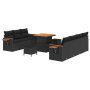 Juego de Sofás de Jardín de 10 Piezas con Cojines de Ratán Poliéster Negro by , Outdoor sofas - Ref: Foro24-3365084, Price: 7...