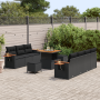 Juego de Sofás de Jardín de 10 Piezas con Cojines de Ratán Poliéster Negro by , Outdoor sofas - Ref: Foro24-3365084, Price: 7...