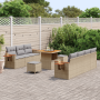 Juego de Sofá de Jardín de 10 Piezas con Cojines Beige Ratán Poli Acacia by , Outdoor sofas - Ref: Foro24-3365087, Price: 695...