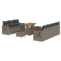 Juego de Sofá de Jardín de 10 Piezas con Cojines Poliratán Gris Acacia von , Outdoor-Sofas - Ref: Foro24-3365093, Preis: 657,...
