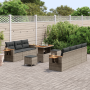 Juego de Sofá de Jardín de 10 Piezas con Cojines Poliratán Gris Acacia von , Outdoor-Sofas - Ref: Foro24-3365093, Preis: 657,...