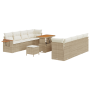 Juego de Sofá de Jardín de 11 Piezas con Cojines Beige Poliratán Acacia von , Outdoor-Sofas - Ref: Foro24-3365101, Preis: 781...