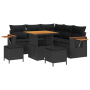 Juego de Sofá de Jardín de 8 Piezas con Cojines Poliratán Negro Acacia von , Outdoor-Sofas - Ref: Foro24-3365119, Preis: 594,...
