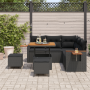 Juego de Sofá de Jardín de 8 Piezas con Cojines Poliratán Negro Acacia von , Outdoor-Sofas - Ref: Foro24-3365119, Preis: 594,...