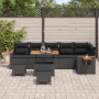 Juego de Sofá de Jardín de 9 Piezas con Cojines Negro de Poliratán Acacia von , Outdoor-Sofas - Ref: Foro24-3365144, Preis: 6...