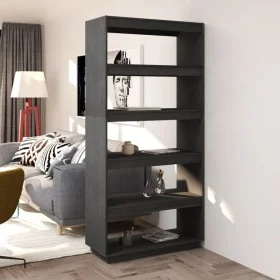 Estantería/divisor de espacios pino gris 80x35x167 cm de vidaXL, Librerías y estanterías - Ref: Foro24-810896, Precio: 87,50 ...