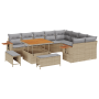 Juego de Sofá de Jardín de 12 Piezas con Cojines Beige Ratán Poli Acacia by , Outdoor sofas - Ref: Foro24-3365157, Price: 949...