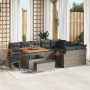 Juego de Sofá de Jardín de 12 Piezas con Cojines Gris Rattan de Polietileno Acacia von , Outdoor-Sofas - Ref: Foro24-3365158,...