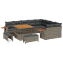 Juego de Sofá de Jardín de 12 Piezas con Cojines Gris Rattan de Polietileno Acacia von , Outdoor-Sofas - Ref: Foro24-3365158,...