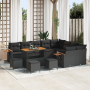 Juego de Sofá de Jardín de 13 Piezas con Cojines Negro Poliratán Acacia by , Outdoor sofas - Ref: Foro24-3365169, Price: 917,...