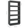 Estantería/divisor de espacios pino gris 80x35x167 cm de vidaXL, Librerías y estanterías - Ref: Foro24-810896, Precio: 87,50 ...