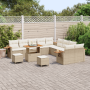 Juego de Sofás de Jardín de 13 Piezas con Cojines Beige Polirratán Acacia by , Outdoor sofas - Ref: Foro24-3365186, Price: 91...