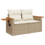 Juego de Sofás de Jardín de 13 Piezas con Cojines Beige Polirratán Acacia by , Outdoor sofas - Ref: Foro24-3365186, Price: 91...