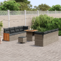Juego de Sofá de Jardín de 11 Piezas con Cojines Gris Ratán Poliéster Acacia von , Outdoor-Sofas - Ref: Foro24-3365228, Preis...
