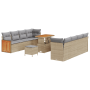 Juego de Sofá de Jardín de 11 Piezas con Cojines Beige Ratán Poliéster Acacia von , Outdoor-Sofas - Ref: Foro24-3365232, Prei...