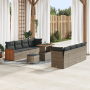 Conjunto de Sofás de Jardín de 11 Piezas con Cojines Gris Poliratán Acacia von , Outdoor-Sofas - Ref: Foro24-3365233, Preis: ...