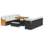 Conjunto de Sofá de Jardín de 11 Piezas con Cojines de Poliratán Negro Acacia von , Outdoor-Sofas - Ref: Foro24-3365235, Prei...