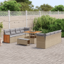 Juego de Sofás de Jardín de 11 Piezas con Cojines Beige Ratán Acacia von , Outdoor-Sofas - Ref: Foro24-3365237, Preis: 860,07...