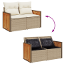 Set de Sofás de Jardín de 10 Piezas con Cojines Beige Poliratán Acacia von , Outdoor-Sofas - Ref: Foro24-3365241, Preis: 663,...