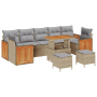 Juego de Sofá de Jardín de 10 piezas con Cojines Beige Poliratán Acacia von , Outdoor-Sofas - Ref: Foro24-3365242, Preis: 632...