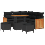 Juego de Sofá de Jardín de 8 Piezas con Cojines en Ratán Sintético Acacia Negro by , Outdoor sofas - Ref: Foro24-3365254, Pri...