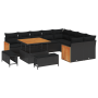 Conjunto de Sofás de Jardín de 12 Piezas con Cojines Negro Poliratán Acacia by , Outdoor sofas - Ref: Foro24-3365284, Price: ...