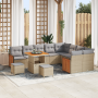 Juego de Sofá de Jardín de 12 Piezas con Cojines Beige Poliratán Acacia | Foro24.es | Tu tienda online para hogar, jardín y más Foro24.es