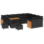 Juego de Sofás de Jardín de 12 Piezas con Cojines Negro Ratán Sintético Acacia by , Outdoor sofas - Ref: Foro24-3365294, Pric...