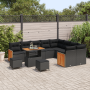 Juego de Sofás de Jardín de 12 Piezas con Cojines Negro Ratán Sintético Acacia by , Outdoor sofas - Ref: Foro24-3365294, Pric...